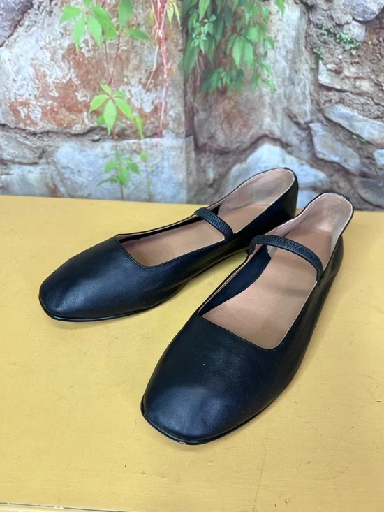 MADEWELL The Greta Mary Jane Black Leather Flats, 9 - Picture 4 of 12